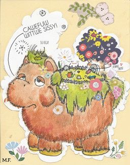 ambiguous_feral ambiguous_gender black_eyes blank_stare brown_body brown_fur building fence feral flower fur group hooves house hug moss narrowed_eyes plant pseudo_hair pseudo_mane pseudo_tail rock side_view sitting size_difference solo_focus standing tail text tree yellow_hooves young young_ambiguous young_feral mossyfluff fluffy_pony elemental_creature flora_fauna fluffy_pony_(species) hybrid mammal microfluff 2021 artist_name hi_res traditional_media_(artwork)