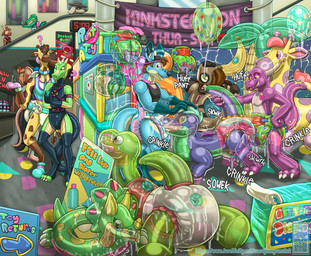 anthro balloon balloon_diaper banner bodily_fluids claws clock clothed clothing cum cum_everywhere cum_in_diaper cum_inside diaper diaper_package diaper_penetration duo ejaculation electronics erection erection_in_diaper genital_fluids genitals green_body holding_pool_toy inflatable inflatable_toy looking_at_object looking_at_phone looking_back looking_pleasured male messy muscular open_mouth pattern_diaper penetration penis phone pool_toy pooltoy_penetration qr_code question_mark sign smile strategically_placed_hole swim_ring swim_ring_with_face tail text unclean_diaper wearing_diaper jimmyrumshot mythology jimmyrumshot_(character) zoran alligator alligatorid animate_inanimate bovid canid canine canis caprine ceratopsian ceratopsid chasmosaurine crocodilian dinosaur domestic_dog dragon giraffe giraffid goat kangaroo living_inflatable macropod mammal marginocephalian marsupial mythological_creature mythological_scalie ornithischian prehistoric_species reptile rodent saurischian scalie theropod triceratops tyrannosaurid tyrannosauroid tyrannosaurus tyrannosaurus_rex absurd_res english_text hi_res