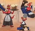 alcohol angry anthro apron barmaid beer beer_mug beverage big_breasts blush bodily_fluids breast_squish breasts breath_powers brown_hair claws cleavage clothed clothing coin cookware crying detailed_background dizzy dress duo elemental_manipulation eyebrows female fire fire_breathing fire_manipulation forced forced_kiss french_kissing frying_pan hair head_bump horn huge_breasts humanoid_on_anthro humanoid_pointy_ears inside kissing kitchen_utensils larger_humanoid larger_male long_hair male male/female money_in_cleavage motion_lines non-mammal_breasts oral pointy_ears pupils raised_eyebrow red_body red_scales saliva scales seeing_stars sex size_difference slit_pupils small_waist smaller_anthro smaller_female spikes spikes_(anatomy) squish surprise surprised_expression tears tongue tongue_out tools waiter wide_hips yellow_eyes flick-the-thief elf humanoid kobold scalie collage_(disambiguation) absurd_res hi_res