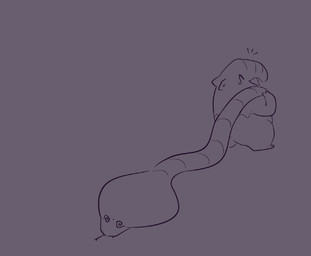 ambiguous_gender apode armless bar_emanata blush blush_lines carrying_another dragging_another duo emanata fainted feral grey_background legless proboscis_(anatomy) serpentine simple_background spiral spiral_eyes tongue tongue_out trunk_(anatomy) ariarik_o0 nintendo pokemon arbok drowzee generation_1_pokemon pokemon_(species) 2026 digital_drawing_(artwork) digital_media_(artwork) greyscale monochrome