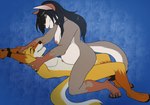 anthro anthro_on_anthro bdsm belly big_belly big_breasts black_hair black_nose bondage bound breasts butt cuff_(restraint) dominant dominant_female duo female female_on_top fur grey_body grey_fur grin hair handcuffed handcuffs light_bondage male male/female male_on_bottom metal_cuffs multicolored_body multicolored_fur navel nipples nude nude_anthro nude_female nude_male on_bottom on_top orange_body orange_fur outie_navel pinned pregnant pregnant_anthro pregnant_female pregnant_sex restraints sex smile submissive submissive_male teeth two_tone_body two_tone_fur white_body white_fur freelapse jeeper kateri canid canine canis coyote mammal sketch