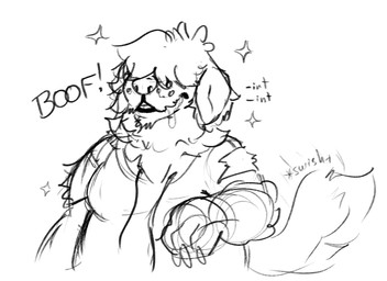 after_transformation alternate_species anthro belly black_line_art bodily_fluids claws clothed clothing drooling finger_claws fingers floppy_ears fur hair hair_over_eyes happy intelligence_loss lips male moobs open_mouth open_smile overweight overweight_anthro overweight_male paws saliva simple_background smile snout sparkles tail tail_motion tailwag torn_hoodie weight_gain white_background rui_the_sniffer kay_(kaydeross) canid canine canis domestic_dog mammal 2024 digital_drawing_(artwork) digital_media_(artwork) greyscale guide_lines half-length_portrait monochrome portrait sketch