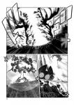 ambiguous_gender anthro cloud detailed_background duo explosion kemono mushroom_cloud o_o page_number text amakuchi foxy-rena canid canine fox mammal 2016 comic digital_drawing_(artwork) digital_media_(artwork) greyscale hi_res high_contrast japanese_text monochrome female_(lore)