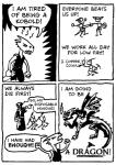 ambiguous_gender anthro black_and_white clothed clothing coin comic dialogue digital_drawing_(artwork) digital_media_(artwork) dragon dungeons_and_dragons duo english_text feral hasbro humor kobold membrane_(anatomy) membranous_wings monochrome mythological_creature mythological_scalie mythology pickaxe robe scalie steve_dismukes tail text wings wizards_of_the_coast