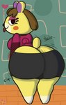 anthro bedroom_eyes big_butt bottomwear bubble_butt butt butt_cleavage butt_focus clothing female hotpants huge_butt inviting looking_at_viewer narrowed_eyes seductive short_stack shorts solo tight_clothing tongue tongue_out klutzatdusk animal_crossing nintendo tammy_(animal_crossing) bear mammal