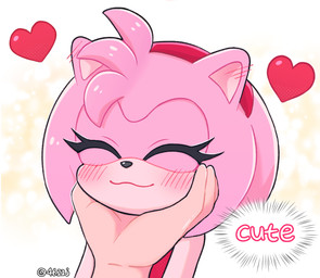 accessory ambiguous_gender anthro black_nose blush caressing caressing_face clothed clothing countershade_face countershading cupping_chin daww disembodied_hand dress duo ear_blush eyelashes eyes_closed female female_focus fur hair hair_accessory hairband hand_on_chin hand_on_face hand_on_muzzle heart_symbol light_body light_skin multicolored_face pink_body pink_fur pink_hair pink_skin short_hair simple_background smile solo_focus tan_body tan_countershading tan_skin text two_tone_face white_background 4622j sega sonic_the_hedgehog_(series) amy_rose eulipotyphlan hedgehog mammal 2022 artist_name digital_media_(artwork) english_text hi_res