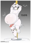 animal_genitalia animal_penis balls belly big_belly canid canine canine_genitalia canine_penis canis cudacore dalmatian dancing domestic_dog erection genitals hi_res male mammal navel outie_navel pascal_(cudacore) penis pole pole_dancing pregnant pregnant_male water_break