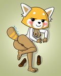 areola big_butt blush breasts butt clothed clothing exposed_breasts feet female genitals looking_at_viewer lying nipples on_ground open_clothing open_shirt open_topwear pussy shadow shirt smile soles solo thick_thighs toes topwear wide_hips mrchasecomix aggretsuko sanrio retsuko ailurid mammal red_panda 4:5 hi_res shaded