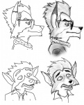 anthro duo male simple_background white_background fredryk_phox a_fox_in_space nintendo paintchat star_fox fox_mccloud james_mccloud canid canine fox mammal monochrome