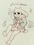 alternate_universe anthro bottomwear clothed clothing fire fur hoodie horn long_ears simple_background skirt solo topwear white_background white_body white_fur ppairofbacon altertale undertale undertale_(series) toriel toriel_(altertale) boss_monster_(undertale) bovid caprine mammal hi_res