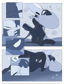 anthro bed bedroom bedroom_sex biped black_body black_eyes blush blush_lines bodily_fluids border bottomless bottomless_female bottomless_humanoid breath carrying_another carrying_partner clothed clothing detailed_background dildo dildo_in_vagina dildo_insertion duo empty_eyes eye_contact female female/female female_anthro female_humanoid from_front_position furniture genitals hand_on_butt heart_symbol holding_partner humanoid_on_anthro inside internal internal_vaginal kneeling licking looking_at_another looking_at_partner looking_pleasured lying mastery_position missionary_position mouthless neck_kiss neck_lick nude nude_anthro nude_female on_back on_bed penetration sex sex_toy sex_toy_in_vagina sex_toy_insertion speech_bubble strapon strapon_in_pussy strapon_sex sweat sweatdrop tongue tongue_out toying_partner vaginal vaginal_penetration vulva white_body white_border white_eyes white_vulva x-ray_view justdog hollow_knight:_silksong hollow_knight_(franchise) team_cherry hornet_(hollow_knight) lace_(hollow_knight:_silksong) arthropod humanoid 2025 comic digital_drawing_(artwork) digital_media_(artwork) hi_res