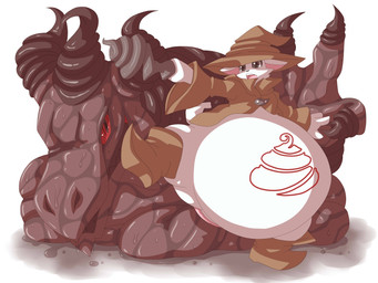 brown_eyes duo excessive_feces feces hyper hyper_feces pooping red_eyes scatplay dlrowdog hyperscat_elemental feces_creature 4:3 absurd_res digital_media_(artwork) hi_res