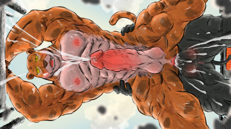 anal anal_penetration anthro anus balls biceps big_penis blush bodily_fluids butt cum cumshot duo ejaculation erection fur genital_fluids genitals glans humanoid_genitalia humanoid_penis male male/male male_penetrated male_penetrating male_penetrating_male muscular muscular_male nipples nude penetration penile penile_penetration penis penis_in_ass sex simple_background solo_focus spots tail kowloon7050 nobody_(2025) felid leopard mammal pantherine 2025 digital_drawing_(artwork) digital_media_(artwork)