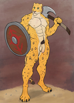 abs anthro balls biceps casual_nudity flaccid foreskin fur genitals humanoid_genitalia humanoid_hands humanoid_penis male manly muscular muscular_anthro muscular_male nipples nude penis pubes simple_background solo spots leo_sus_art felid leopard mammal pantherine absurd_res hi_res