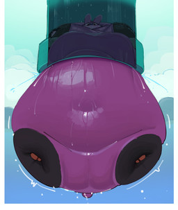 ambiguous_gender anthro belly belly_expansion big_belly blush body_inflation butt clothing expansion footwear huge_belly hyper hyper_belly inflation kerchief liquid_inflation monobutt morbidly_obese navel obese overweight partially_submerged pipe round_body shoes short_tail small_tail solo spherical_inflation stuck tail water_inflation wide_hips x-ray_view cloudboyo nabbit lagomorph leporid mammal rabbit 2025 alternate_version_at_source hi_res