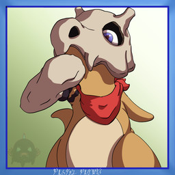 ambiguous_gender blue_eyes bone bone_mask brown_body feral foreshortening mask mostly_nude scarf skull skull_mask solo tan_body pastelpaints nintendo pokemon claus_(kiyata) cubone generation_1_pokemon pokemon_(species) 2026 absurd_res digital_media_(artwork) hi_res male_(lore)