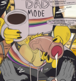 ambiguous_gender anthro armpit_hair at_work balls black_claws bodily_fluids body_hair bottomwear claws clothing coffee_mug cum cum_drip dripping duo foreskin fur genital_fluids genitals grey_body hands_on_legs hands_on_thighs holding_penis humanoid_genitalia humanoid_penis lgbt_pride male male/ambiguous multicolored_bottomwear multicolored_clothing multicolored_shirt multicolored_shorts multicolored_topwear multitasking musk pattern_clothing penis precum precum_drip pride_color_bottomwear pride_color_clothing pride_color_shirt pride_color_shorts pride_color_topwear pride_colors print_clothing rainbow_pride_colors receiving_pov shirt shorts six-stripe_rainbow_pride_colors striped_clothing stripes super_gay text tongue tongue_out topwear under_table working yellow_body yellow_fur jerro lgbt_pride_month english_text hi_res