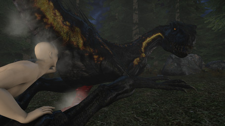 anal animal_genitalia anus bed bedroom bestiality black_body black_scales butt butt_sniffing chair claws duo faceless_character faceless_male feral forest furniture genitals grabbing_paw human_on_feral interspecies lamp looking_at_viewer looking_back looking_back_at_viewer lying male male/male male_on_feral musk nude odor orange_eyes penis plant presenting presenting_hindquarters presenting_penis puffy_anus pupils scales scent sharp_teeth slightly_open_mouth slit_pupils sniffing spikes teeth tree ireallyliketanks frontier_developments jurassic_park jurassic_world jurassic_world_evolution universal_studios ripper_(jurassic_world) dinosaur human hybrid indoraptor mammal prehistoric_species reptile saurischian scalie theropod 16:9 2025 3d_(artwork) digital_drawing_(artwork) digital_media_(artwork) hi_res widescreen male_(lore)