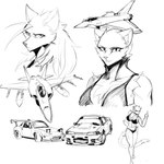 anthro bikini bra car clothing duo eurofighter_typhoon female jets male swimwear tail two-piece_swimsuit underwear vehicle endjfcar f-18 mazda mazda_mx-5 nissan nissan_skyline chopper_(hunglee) hellena_(endjfcar) canid canine canis felid feline mammal pantherine wolf 1:1 hi_res monochrome sketch