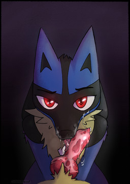 abstract_background after_oral after_sex ambiguous_gender ambiguous_on_bottom animal_genitalia animal_penis anthro black_body black_fur blue_body blue_fur bodily_fluids breath canine_genitalia canine_penis chest_spike cum cum_on_cheek cum_on_face cum_on_knot cum_on_partner cum_on_tongue cum_string duo erection eyebrows fellatio first_person_view fluffy fluffy_chest fur genital_fluids genitals glistening glistening_genitalia glistening_penis intimate intraspecies kneeling knot knotted_penis licking licking_cum looking_at_viewer male male/ambiguous male_pov messy narrowed_eyes neck_tuft on_bottom oral penile penis penis_lick raised_eyebrow red_eyes red_penis saliva saliva_on_penis saliva_string sex simple_background solo_focus spikes spikes_(anatomy) tan_body tan_fur tongue toony top_pov tuft vein veiny_penis internetwoof nintendo pokemon generation_4_pokemon lucario pokemon_(species) digital_drawing_(artwork) digital_media_(artwork) hi_res shaded signature