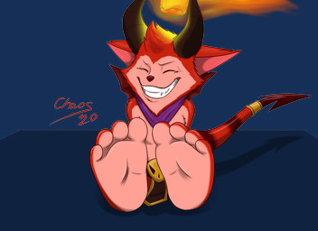 2_horns 4_toes anthro crown eyes_closed feet foot_focus fur headgear horn humanoid_feet kerchief male neckerchief neckwear plantigrade purple_kerchief purple_neckerchief red_body red_fur smile soles solo spade_tail tail teasing teasing_viewer teasing_with_feet teeth toes wings chaos99 league_of_legends riot_games tencent devil_teemo_(lol) teemo_(lol) demon yordle alpha_channel hi_res