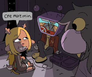 anthro antlers blonde_hair carpeted_floor clothing controller dialogue electronics eye_bags eyelashes female for_a_head game_controller genesis_controller group hair holding_controller holding_game_controller holding_object horn long_eyelashes long_hair screen screen_face sega_controller short_tail sitting sitting_on_ground speech_bubble sweater tail talking_to_another tear_trough television text topwear trio iluvrabbitz deltarune desert_bus penn_and_teller's_smoke_and_mirrors sega sega_cd sega_genesis undertale_(series) noelle_holiday susie_(deltarune) tenna_(deltarune) deer humanoid mammal new_world_deer object_head reindeer scalie screen_head tv_head 2026 digital_drawing_(artwork) digital_media_(artwork) english_description english_text hi_res