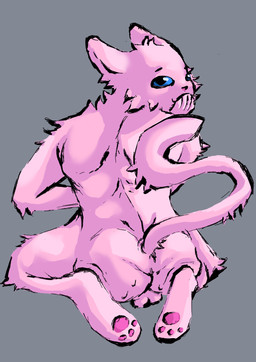 anthro backsack balls bodily_fluids butt feet foot_focus fur genitals hindpaw looking_at_viewer looking_back male nude pawpads paws pink_body pink_fur raised_tail rear_view simple_background smile solo tail teasing toes voidkat domestic_cat felid feline felis mammal absurd_res cel_shading colored digital_drawing_(artwork) digital_media_(artwork) hi_res shaded