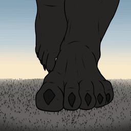 5_toes anthro barefoot claws death feet foot_fetish humanoid_feet macro male micro plantigrade soles solo stepping stomping toes trampling 1-bobu unknown_species 1:1 animated