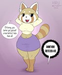 2020 absurd_res aggretsuko ailurid anthro breasts clothed clothing english_text female fur hi_res hirurux mammal mature_anthro mature_female midriff multicolored_body multicolored_fur navel open_mouth pose red_panda retsuko's_mother sanrio solo speech_bubble tan_body tan_fur teeth text tongue white_body white_fur