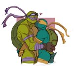 anthro anthro_on_anthro duo eyewear goggles hug kerchief kissing male male/male romantic romantic_couple simple_background white_background traitmill teenage_mutant_ninja_turtles donatello_(tmnt) michelangelo_(tmnt) reptile scalie turtle brother_(lore) brothers_(lore) incest_(lore) sibling_(lore)