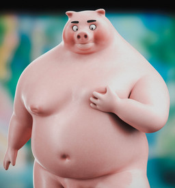 anthro belly chubby_cheeks inverted_nipples male navel nipples overweight overweight_male solo touching_chest biidox domestic_pig mammal suid suine sus_(pig) 3d_(artwork) digital_media_(artwork) hi_res