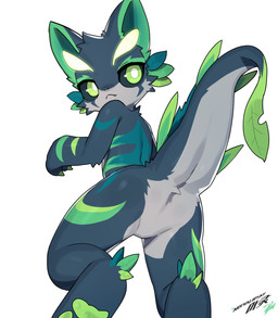 anthro biped black_sclera blue_body blue_fur countershade_fur countershading digitigrade featureless_crotch fur green_eyes kemono looking_at_viewer male pawpads rear_view slim slim_anthro slim_male solo tail tail_anus tapering_tail thick_tail white_body white_countershading white_fur phiny canid canine fox mammal 2024 absurd_res hi_res
