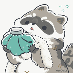 biped black_eyes black_nose bodily_fluids chibi dot_eyes feral grey_body navel simple_eyes solo sweat white_body x_navel yencatx mammal procyonid raccoon 1:1 2021