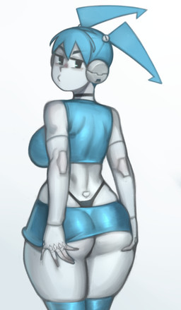 big_butt breasts butt clothed clothing female hand_on_butt machine not_furry panties rear_view simple_background solo underwear white_background kelvin_hiu my_life_as_a_teenage_robot nickelodeon jenny_wakeman android humanoid robot robot_humanoid 2021 hi_res