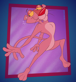 3_toes 4_fingers abstract_background anthro athletic athletic_anthro athletic_male bedroom_eyes bent_legs big_butt biped butt colored_nails curling_tail curvy_figure feet fingers floating_eyebrows fur glance grin grinning_at_viewer half-closed_eyes humanoid_hands humanoid_heel jumping lines_drawn looking_at_viewer male midair multicolored_body multicolored_fur nails narrowed_eyes nude paws pecs pink_body pink_fur plantigrade pose puffed_out_chest purple_background red_nose seductive semi-anthro simple_background skinny skinny_anthro skinny_male slim slim_anthro slim_male small_waist smile smiling_at_viewer smirk smirking_at_viewer smug smug_expression smug_eyes smug_grin solo speed_lines tail toes toony two_tone_body two_tone_fur wasp_waist whiskers wide_hips yellow_sclera gavanzude pink_panther_(series) pink_panther felid mammal pantherine 2026 alternate_version_at_paywall digital_drawing_(artwork) digital_media_(artwork) flat_colors hi_res pinup signature