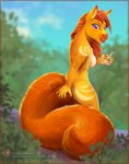 anthro breasts cloud featureless_breasts female fluffy fluffy_tail fur looking_back nude open_mouth scenery side_boob sky solo tail viwrastupr equid equine horse mammal 2022 absurd_res hi_res