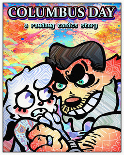 anthro arm_hair black_hair body_hair cheek_spots clenched_teeth clock duo ears_down facial_hair floppy_ears fur hair half-closed_eyes male mustache narrowed_eyes pivoted_ears teeth text tooth_gap watch white_body white_fur wristwatch yellow_body yellow_fur rawdawgcomics bingus_(rawdawgcomics) cataldo_(rawdawgcomics) bird_dog canid canine canis domestic_dog golden_retriever hunting_dog lagomorph leporid mammal rabbit retriever 4:5 comic cover cover_art cover_page english_text hi_res