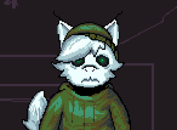 anthro black_sclera clothed clothing hat headgear headwear jacket looking_at_viewer male scared solo tail topwear wool_clothing wool_hat wool_headwear apollo_caelum_(artist) look_outside mythology apollo_caelum alien dragon mythological_creature mythological_scalie scalie digital_media_(artwork) pixel_(artwork)