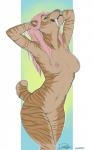 2015 anthro big_breasts breasts conditional_dnp fangs feline female green_eyes hair hands_behind_head hi_res looking_at_viewer mammal nipples nude pink_hair pose presenting presenting_breasts pussy saber-toothed_cat sabertooth_(feature) solo stripes xenoforge

Rating: Explicit
Score: 76
User: Numeroth
Date: June 06, 2015