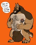 4_toes 5_fingers animal_genitalia anthro balls beard biceps big_balls big_muscles big_pecs big_sheath biped facial_hair feet fingers fur genitals hairy huge_balls huge_muscles huge_sheath hyper hyper_balls hyper_genitalia male muscular muscular_anthro muscular_male nipple_piercing nipples pecs piercing sheath solo standing toes douglas_kim canid canine canis domestic_dog german_shepherd herding_dog mammal pastoral_dog 4:5 hi_res