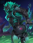 absurd_res anthro butt canid canid_demon canine canis cerberus_(fortnite) claws clothed clothing demon epic_games fortnite heart_symbol hellhound hi_res male mammal multi_head muscular muscular_anthro muscular_male mythological_canine mythological_creature mythology pecs physen poseidon_(fortnite) wendell_(fortnite) wolf