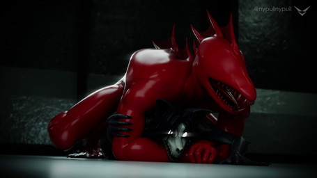 anthro anus balls chokehold claws dark_body dark_skin doggystyle duo eyeless female from_behind_position genitals glowing glowing_eyes holding_arm long_tongue male male/female moan muscular muscular_male paws penetration red_body red_skin sex sharp_teeth sound_effects spikes teeth tongue vaginal vaginal_penetration nypull anon_nsfw_(va) da.nilkaz_(modeler) scp_foundation scp-1471-a scp-1471-a_(da.nilkaz) scp-939 skulldog_(species) animated digital_media_(artwork) hi_res short_playtime sound video