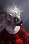 anthro clothing female hairless photorealism robe solo karol_pawlinski lemur mammal primate strepsirrhine wraith 2:3 3d_(artwork) digital_media_(artwork)