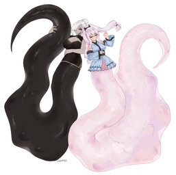 after_vore apode belly black_body black_clothing blue_clothing breasts clothing female female_pred group legless overweight serpentine split_form vore 4kkc draconcopode humanoid lamia reptile scalie snake 2022 absurd_res hi_res