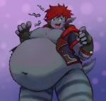 belly big_belly fur male morbidly_obese morbidly_obese_male obese obese_male overweight overweight_male simple_background solo bronzebanana disney kingdom_hearts monsters_inc pixar square_enix monster_sora_(character) sora_(kingdom_hearts) hi_res