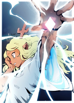 anthro blonde_hair bodily_fluids brown_body brown_fur clothed clothing female freckled_face freckles fur hair long_hair magic magic_user reaching_towards_viewer red_nose solo sweat tabasc0de deltarune undertale_(series) noelle_holiday deer mammal new_world_deer reindeer digital_media_(artwork)