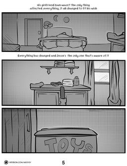 clothing curtains curtains_open diaper door female folded_diaper inside male male/female text window zero_pictured bewskyss humanoid lagomorph leporid mammal rabbit absurd_res comic english_text hi_res monochrome url