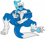 3_toes abs animal_genitalia anthro balls biceps big_muscles big_penis biped blue_body blue_cum blue_penis blue_skin bodily_fluids claws colored_cum cum cum_on_hand cum_on_penis cum_string cumshot ejaculation erection eyes_closed fangs feet genital_fluids genitals grey_body grey_hair grey_nipples grey_skin hair horn humanoid_genitalia humanoid_penis leaking male masturbation muscular muscular_anthro muscular_male nipples non-mammal_balls nude orgasm pecs penile penile_masturbation penis pose presenting scales simple_background sitting solo spread_legs spreading teeth thick_penis toe_claws toes unusual_bodily_fluids unusual_cum unusual_genital_fluids vein white_background white_body white_hair white_skin darius_koopa mario_bros nintendo nokamarau brumal koopa reptile scalie 2013