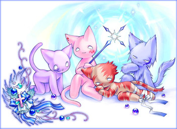 all_fours ambiguous_gender anthro bell blue_body blue_fur cross ear_piercing empty_eyes facial_markings fur group head_markings holding_object lying magic markings nude on_side piercing pink_body pink_fur purple_body purple_fur raised_tail red_body red_fur ribbons simple_background sitting stripes tail tan_body tan_fur toony white_background white_eyes neji_neji 2channel d_(2channel) fusa_shii no_(2channel) shii_(2channel) 2channel_ascii_art_character domestic_cat felid feline felis mammal