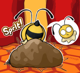 antennae_(anatomy) anthro arthropod_abdomen big_diaper butt butt_focus clothed clothing curtains diaper embarrassed feces female female_pooping genitals huge_diaper neck_tuft pooping presenting presenting_hindquarters raised_tail rear_view scatplay soiled_diaper soiling soiling_diaper solo sound_effects spread_legs spreading stinger tail text tuft unclean_diaper used_diaper using_diaper vowelless vowelless_sound_effect wearing_diaper wide_eyed pincoosh bug_fables moonsprout_games vi_(bug_fables) arthropod bee hymenopteran insect artist_name digital_media_(artwork)